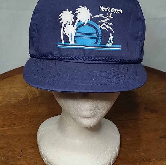 Vintage Myrtle Beach Snapback Hat With Built In Sun Visor South Carolina Fashion - Picture 3 of 15
